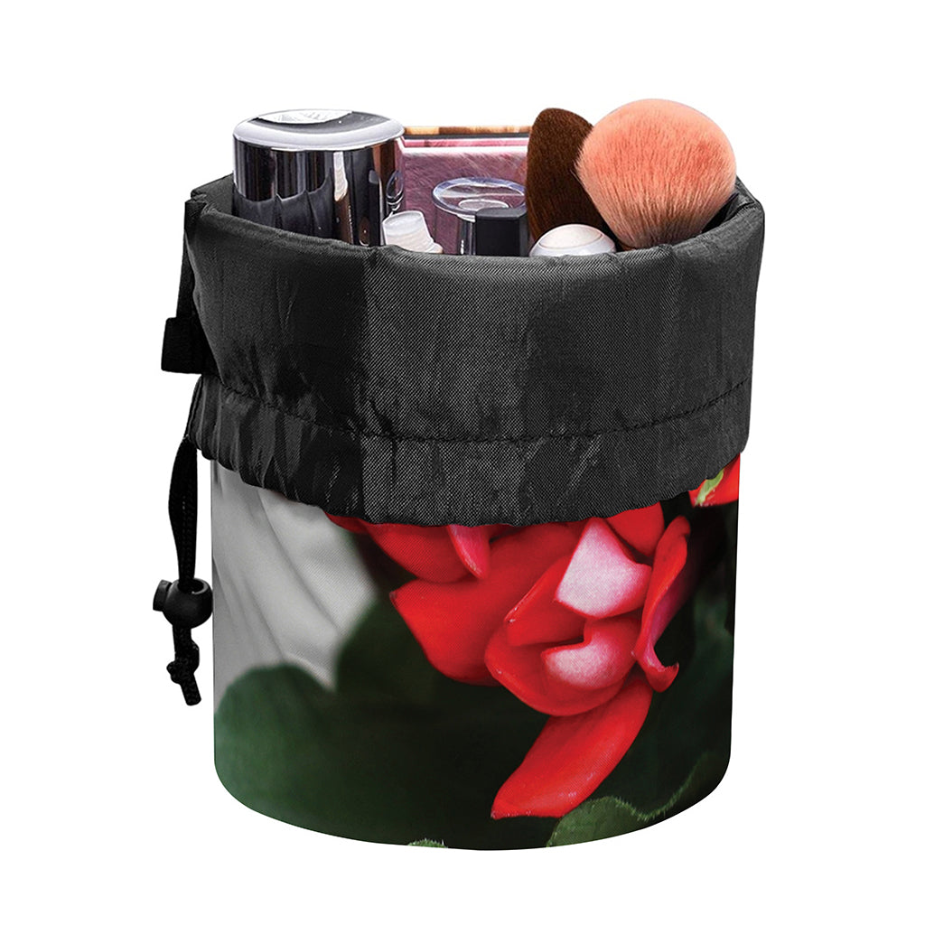 Bouvardia Flower Print Drawstring Makeup Bag