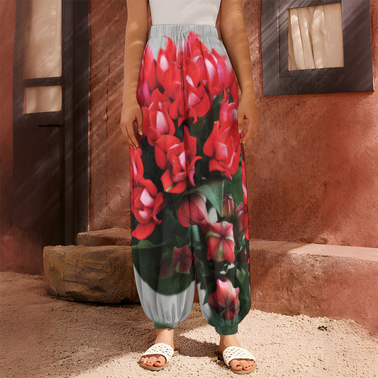 Bouvardia Flower Print Harem Pants