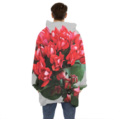 Bouvardia Flower Print Hoodie Blanket