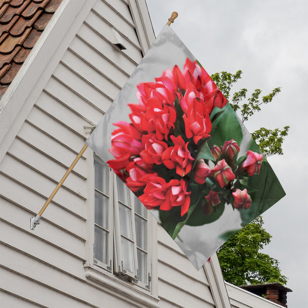 Bouvardia Flower Print House Flag