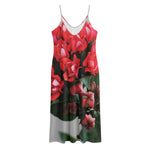 Bouvardia Flower Print Jersey Midi Cami Dress