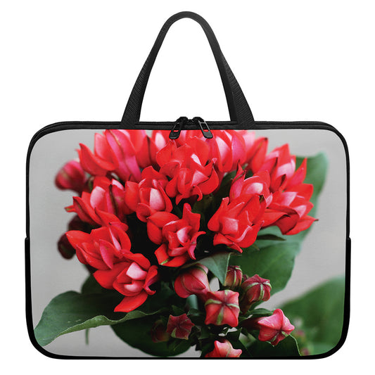 Bouvardia Flower Print Laptop Sleeve With Handle