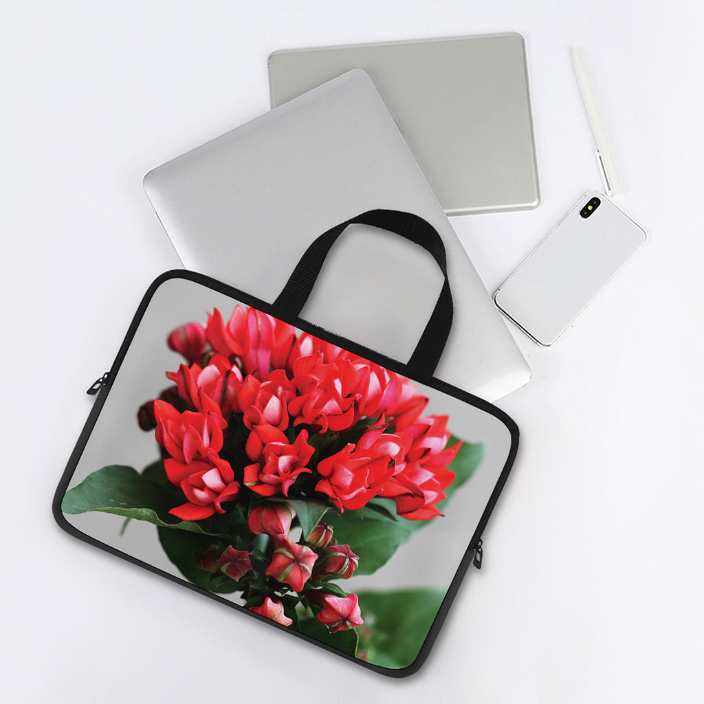 Bouvardia Flower Print Laptop Sleeve With Handle