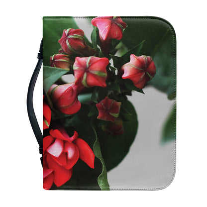 Bouvardia Flower Print Leather Bible Cover