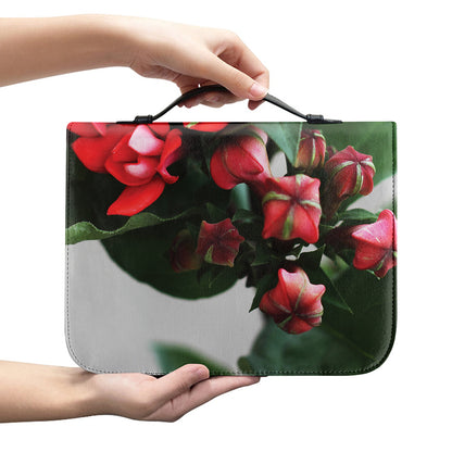 Bouvardia Flower Print Leather Bible Cover