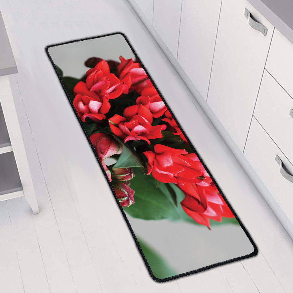 Bouvardia Flower Print Long Kitchen Mat