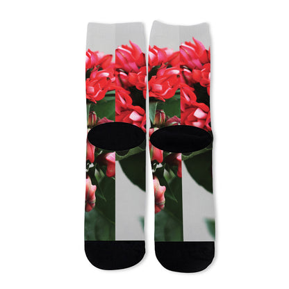 Bouvardia Flower Print Long Socks