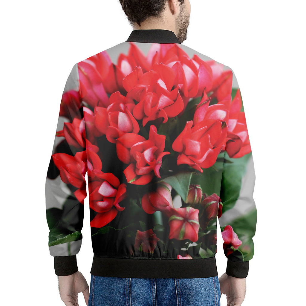Bouvardia Flower Print Men's Bomber Jacket