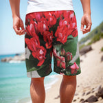 Bouvardia Flower Print Men's Cargo Shorts