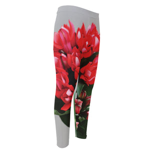 Bouvardia Flower Print Men's Compression Pants