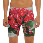 Bouvardia Flower Print Men's Long Boxer Briefs