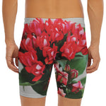 Bouvardia Flower Print Men's Long Boxer Briefs