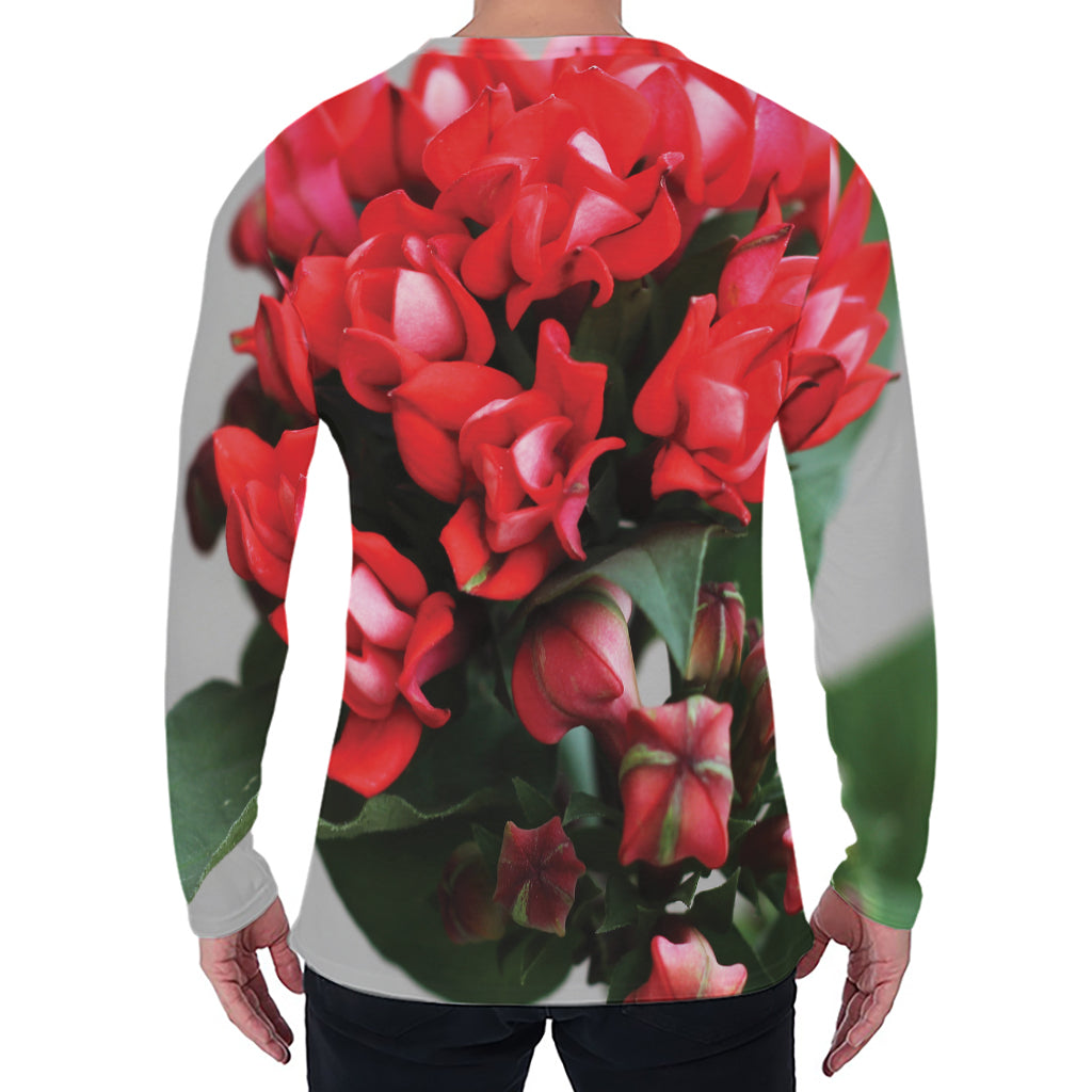 Bouvardia Flower Print Men's Long Sleeve T-Shirt