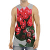 Bouvardia Flower Print Men's Muscle Tank Top