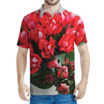 Bouvardia Flower Print Men's Polo Shirt