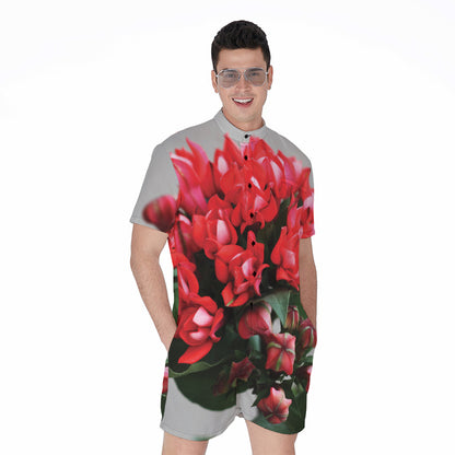 Bouvardia Flower Print Men's Rompers