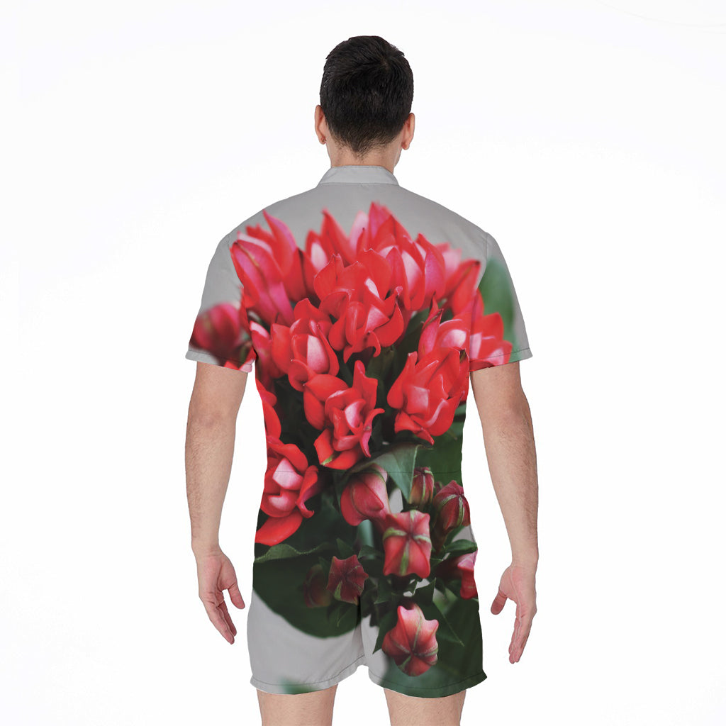 Bouvardia Flower Print Men's Rompers