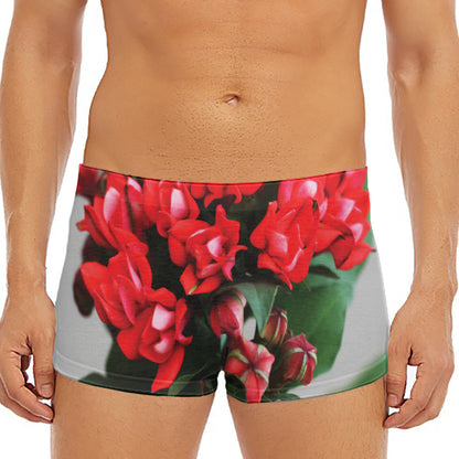 Bouvardia Flower Print Men's Short Boxer Briefs