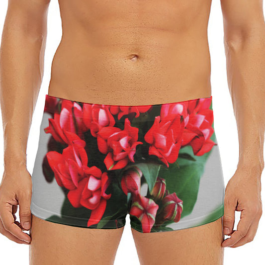 Bouvardia Flower Print Men's Short Boxer Briefs