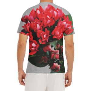 Bouvardia Flower Print Men's Short Sleeve Rash Guard