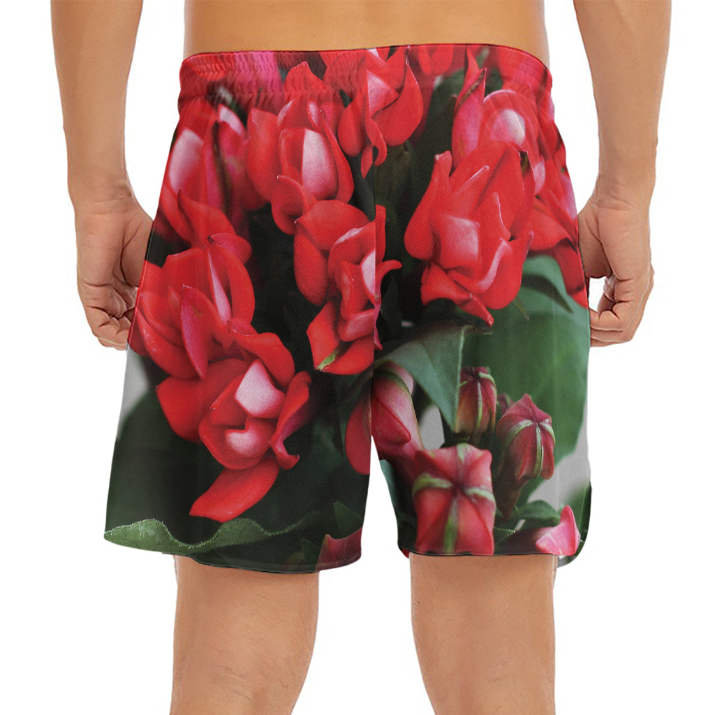 Bouvardia Flower Print Men's Split Running Shorts