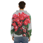 Bouvardia Flower Print Men's Velvet Pullover Hoodie