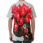 Bouvardia Flower Print Men's Velvet T-Shirt