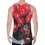 Bouvardia Flower Print Men's Velvet Tank Top
