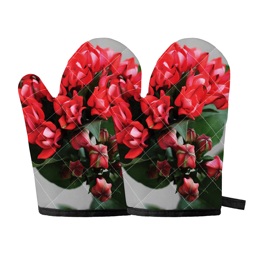 Bouvardia Flower Print Oven Mitts