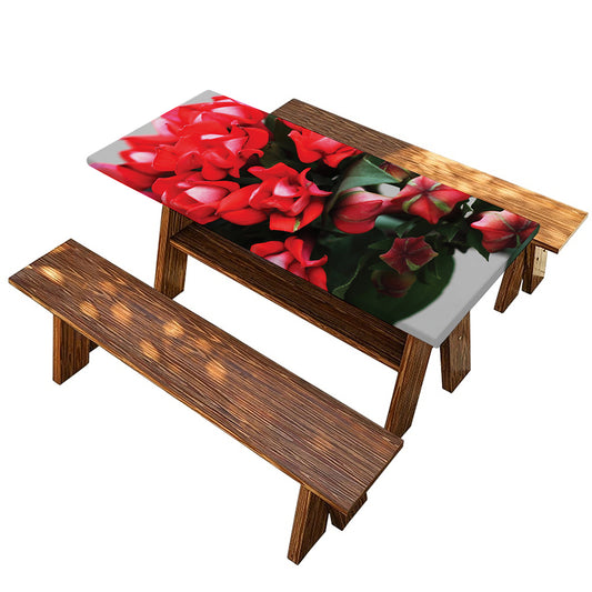 Bouvardia Flower Print Picnic Table Cover