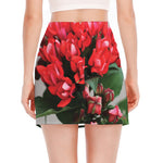 Bouvardia Flower Print Side Slit Mini Skirt