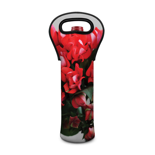 Bouvardia Flower Print Single Neoprene Wine Tote