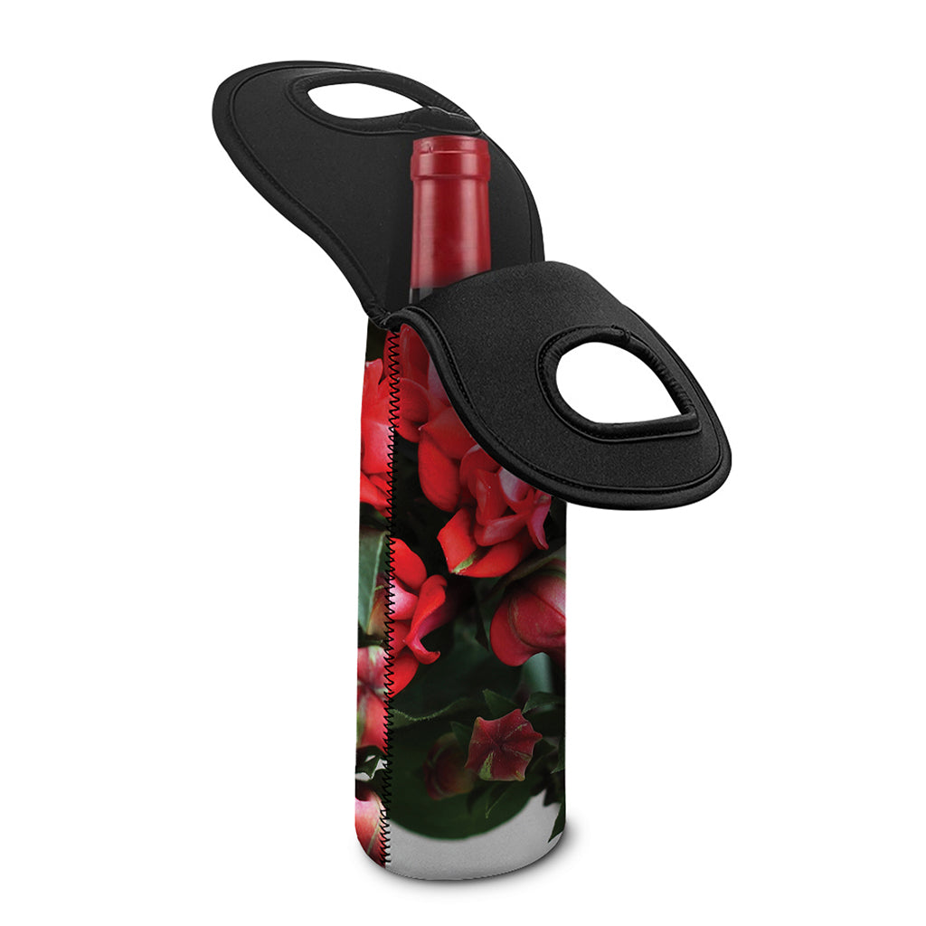 Bouvardia Flower Print Single Neoprene Wine Tote