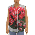 Bouvardia Flower Print Sleeveless Baseball Jersey