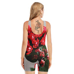 Bouvardia Flower Print Sleeveless One Piece Swimsuit