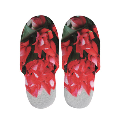 Bouvardia Flower Print Slippers