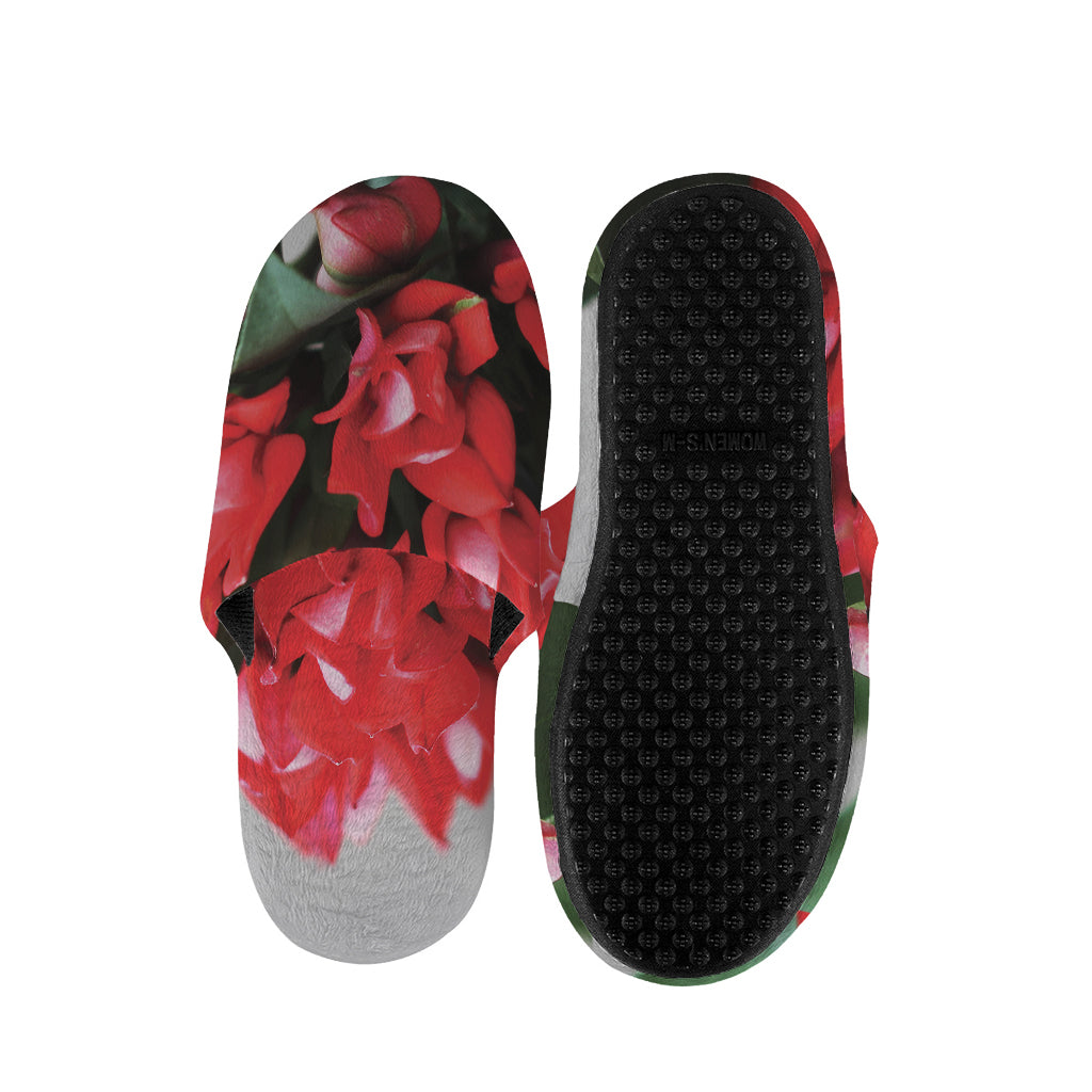Bouvardia Flower Print Slippers
