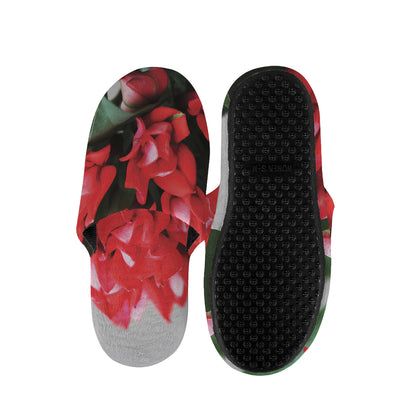 Bouvardia Flower Print Slippers