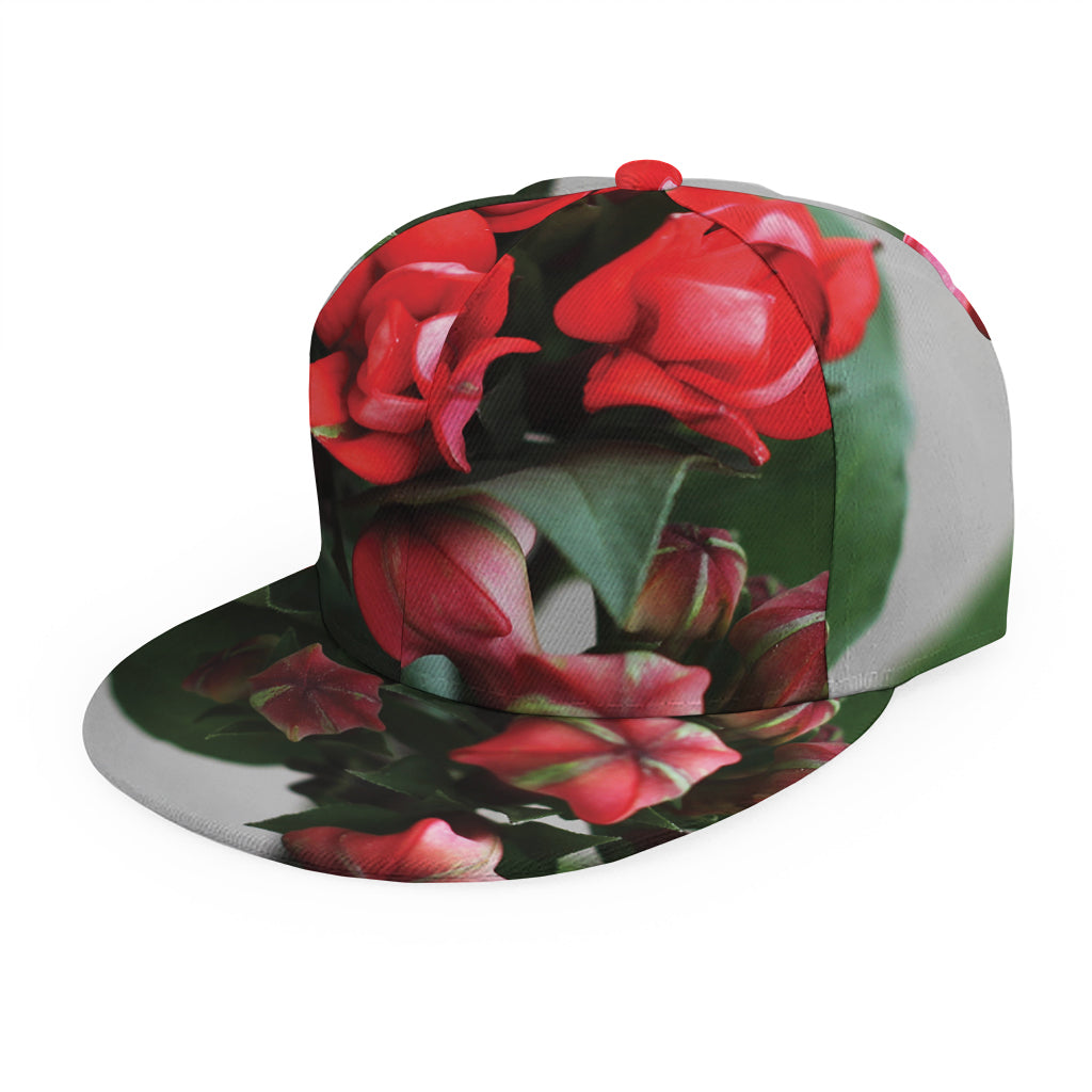 Bouvardia Flower Print Snapback Cap