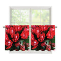 Bouvardia Flower Print Tier Curtains