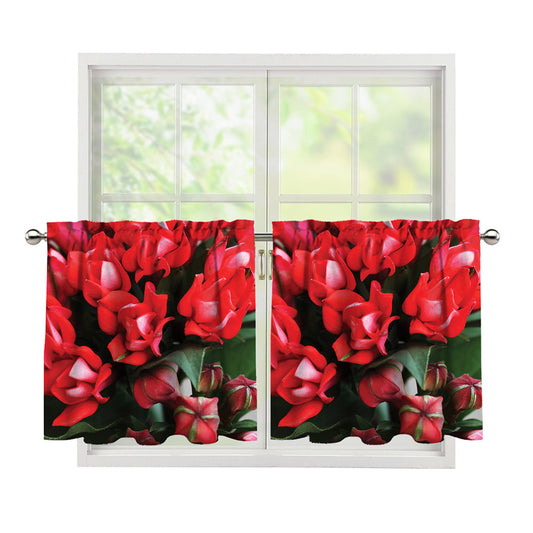 Bouvardia Flower Print Tier Curtains