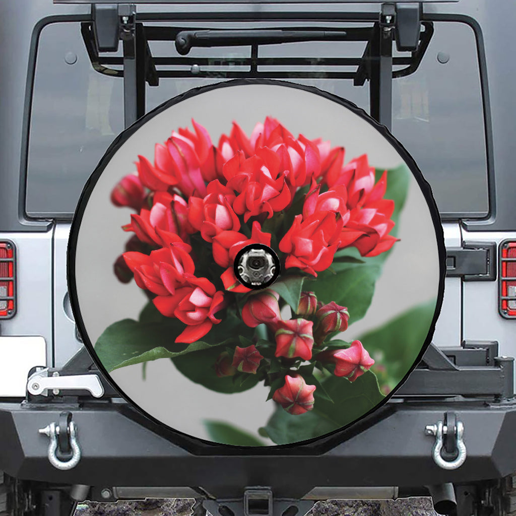 Bouvardia Flower Print Tire Cover With Camera Hole