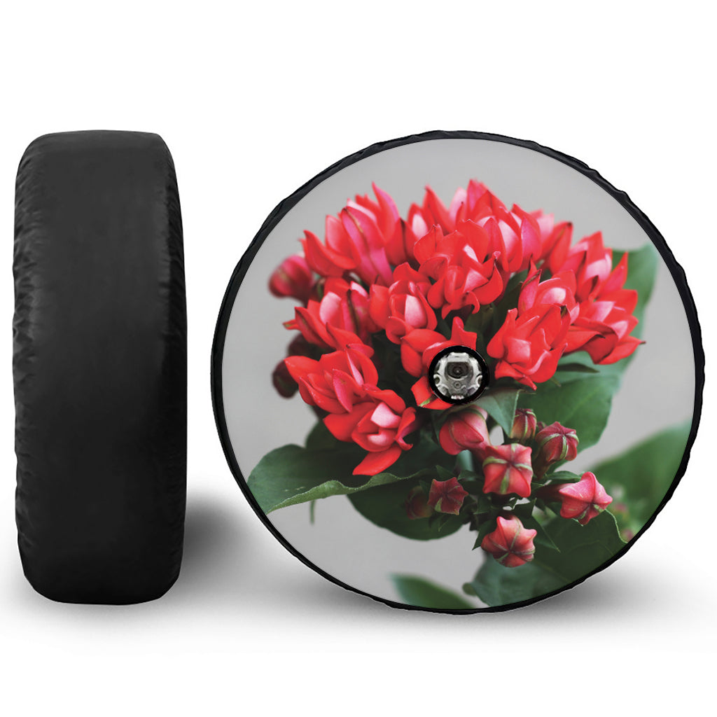 Bouvardia Flower Print Tire Cover With Camera Hole