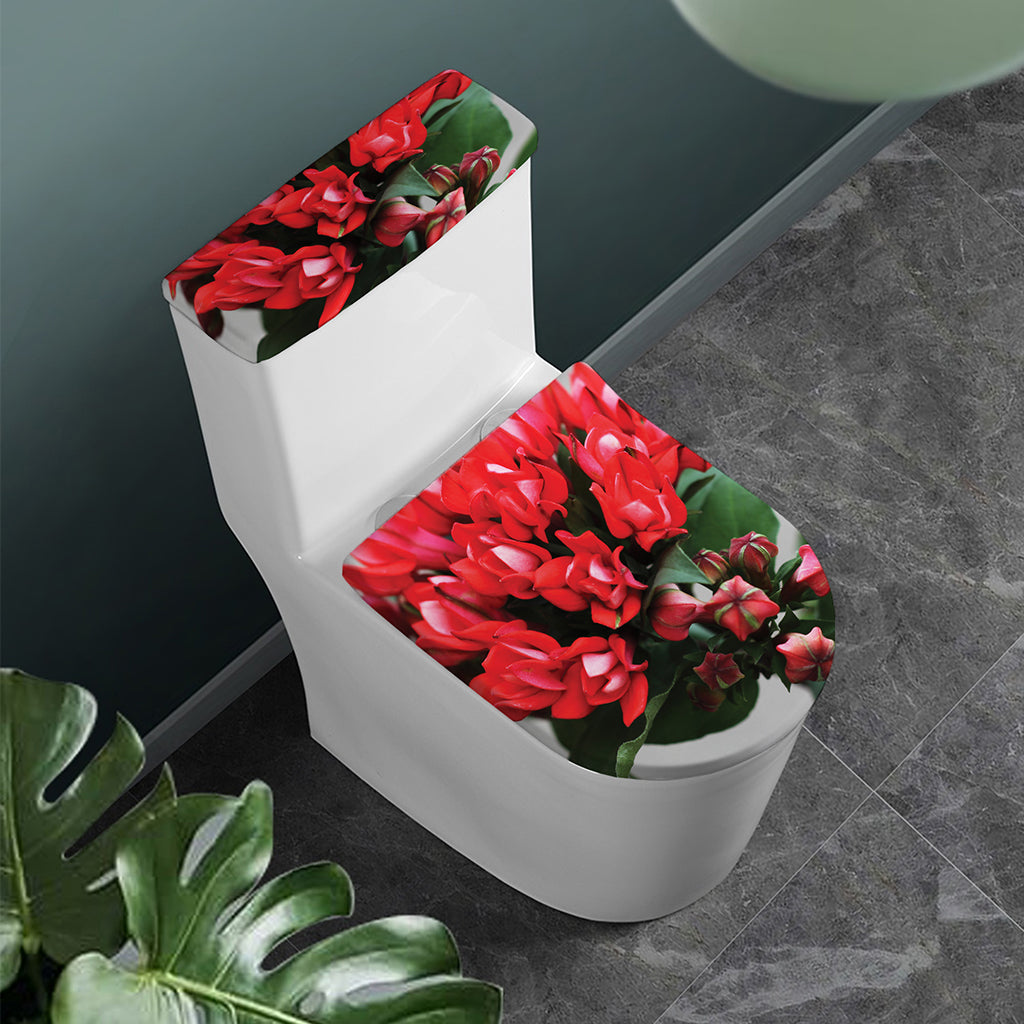 Bouvardia Flower Print Toilet Lid And Tank Cover Set