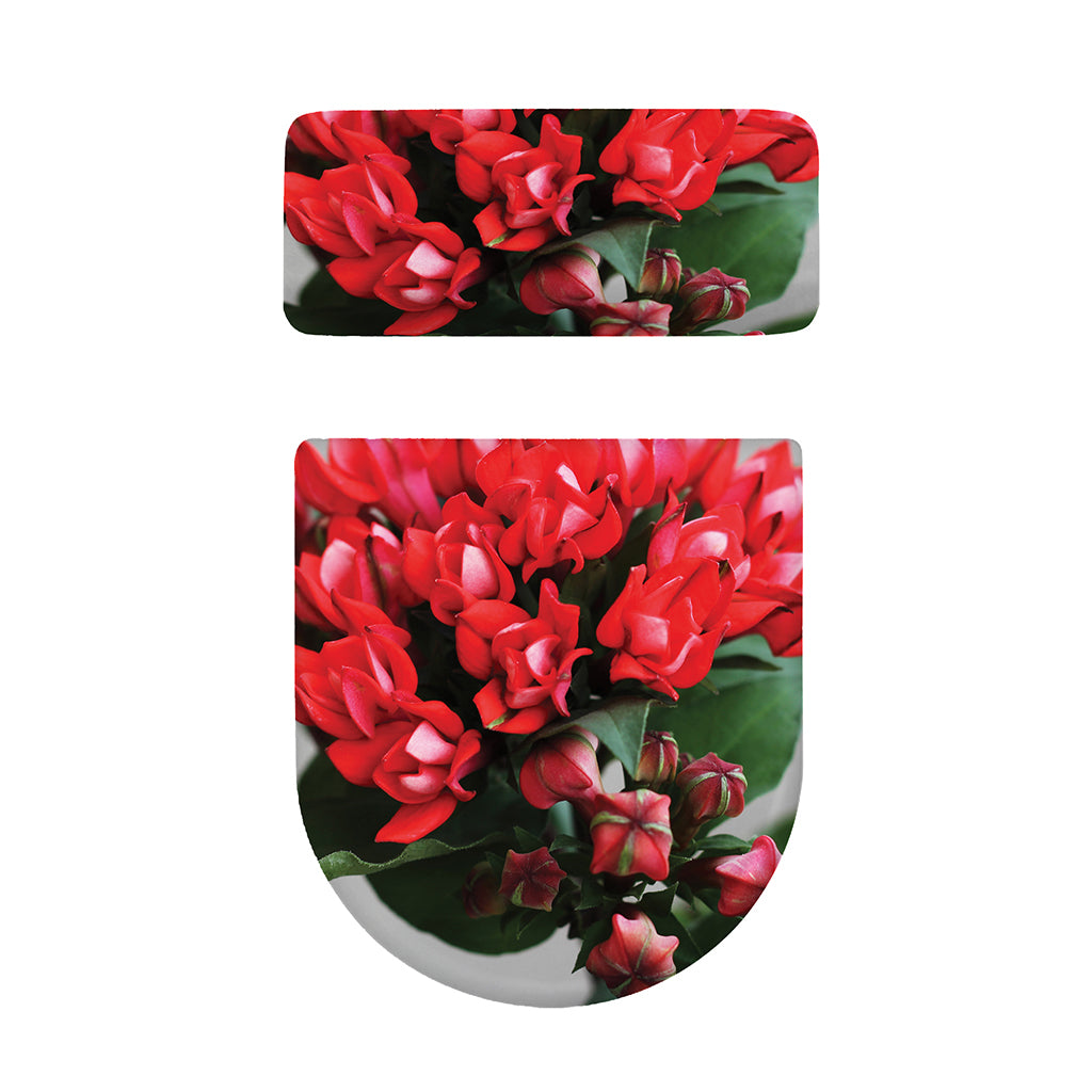 Bouvardia Flower Print Toilet Lid And Tank Cover Set