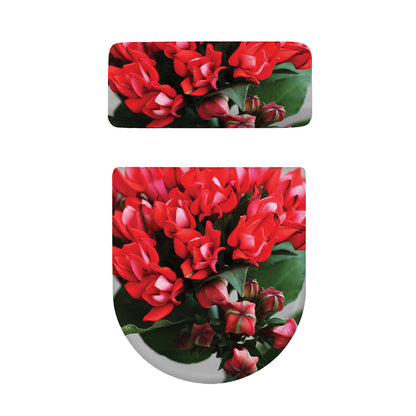 Bouvardia Flower Print Toilet Lid And Tank Cover Set