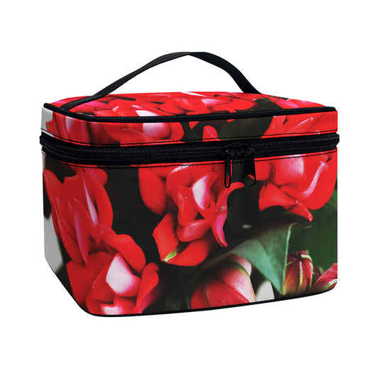 Bouvardia Flower Print Travel Makeup Bag