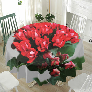 Bouvardia Flower Print Waterproof Round Tablecloth