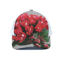 Bouvardia Flower Print White Mesh Trucker Hat