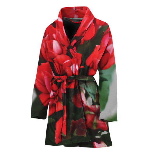 Bouvardia Flower Print Women's Bathrobe